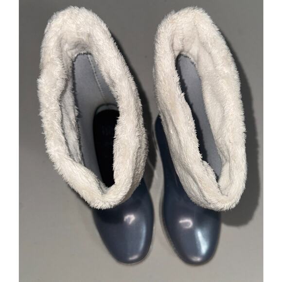 Melissa Girls 1 Mel Rain Boot II Outdoor Playwear Glitter Cool Weather Faux Fur - Picture 3 of 8